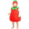 Funidelia | Costume da Fragola per neonati - Frutta, Cibo - Costume per Bambini e accessori per Feste, Carnevale e Halloween - Rosso