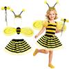 AOOWU 4 Pezzi Costume da Ape per Bambini, Costumi in Maschera per 3-8 Anni