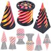 Jastown Impossible Cone (3PCS), 3D Stampato Spiral Cone Fidget Toy, Scultura Passante Piramide Impossibile, Giocattoli Fidget Antistress per Adulti e Bambini，Decorazione Da Tavolo (Arancione)