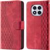 CaseGla Cover per Xiaomi Redmi Note 14 Pro 4G/5G custodia portafoglio Rosso | Blocco RFID, 3 scomparti carte, 1 tasca banconote, Chiusura magnetica, Supporto, Pelle PU flip cover per Xiaomi Poco X7