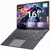 BENIRROS PC Portatile 16 Pollici con Core i5-8210Y CPU, Notebook Win 11 16GB RAM 1TB SSD, Laptop 1200P FHD con Tastiera Retroilluminata e Tastierino Numerico, Mini-HDMI USB3.0 Type-C Webcan WIFI5 5800Mah