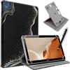 selling united SU - Custodia universale per tablet da 10 e 10,1, in pelle magica, girevole a 360°, adatta per tutti i tablet da 10 e 10,1 con pennino capacitivo (nero marmo)