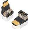 Duttek Adattatore HDMI 8K a 90 gradi,HDMI 2.1 angolo verso il basso maschio a femmina, connettore HDMI a HDMI supporto 8K@60Hz,4K@120Hz HDR,Dolby,eARC,HDCP2.3 per laptop,PC,monitor,Roku TV-2 pack