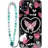 Sinyunron Cover Compatibile con Samsung Galaxy A51 5G,Custodia a Doppia Protezione 2 in 1 Antiurto e Anti-Graffio con Estetica Motivo+1×Boho Braccialetto Colorato,Farfalla-02