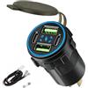 JaneYi 132W Presa USB Auto 12V da Incasso 4 Porte PD USB-C e QC3.0 USB-A