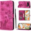 LSPCASA Custodia Per Google Pixel 9 Pro XL 6.73 Pollici in Pelle PU Con Slot Per Schede - Cover Rosa
