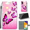 KENHONER Custodia per Samsung Galaxy A13 4G/5G/A04S, Farfalla | Portafoglio Pelle PU, Magnetica, Resistente Agli Urti, Scomparto Carte Credito, Pieghevole, Flip Libro, Motivo