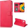 CTIUYA Custodia Cover per Samsung Galaxy A20E in Pelle,Rosa Rossa | Portafoglio a Libro con Porta Carte Interno Silicone Antiurto, Funzione Supporto Libretto Protettiva Flip Case Magnetica