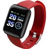 Perodlly Smart Watch Bracciale intelligente wireless 116Plus Orologio fitness per telefono Test impermeabile della pressione sanguigna per uomo Donna Rosso ..