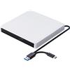 QDSYLQ Lettore CD DVD Esterno per PC Portatile USB 3.0, Slim USB C CD DVD RW Masterizzatore CD Esterno per Macbook, Desktop, PC, Laptop, Compatibile con Windows 11/10/XP/8/7/Vista/Linux/MacOS, Bianco