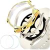 DEALELE [2+2 Pezzi Cassa Compatibile con Samsung Galaxy Watch 6 40mm / 44mm, Bling Strass Diamante + Matte Custodia Protettiva Cover + Pellicola Protettiva in Vetro Temperato, Oro + Luce stellare