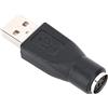 ASHATA PS-2 a USB, 5PCS USB Maschio a per PS/2 convertitore Adattatore Femmina per Mouse Tastiera con interfaccia PS/2, Adattatore convertitore convertitore PS/2 Maschio Piccolo e Portatile