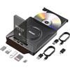 UNITEK Unità CD/DVD Esterna 7-in-1 per Notebook, Slot SATA 2.5 per HDD/SSD, SD/MicroSD, Hub USB, Masterizzatore/Lettore - Compatibile con Windows/Mac/Linux
