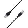 Elfcam® - 1m Ethernet Cat 6A Ultra Slim 10Gbps 32AWG UTP OD2,8mm 500MHz, 10Gb Thin RJ45 Cat 6A Patch Cord per LAN, Router, Modem, Xb Laptop e Server, Nero, 1 Metri