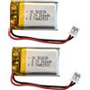 RmtcBal Set di 2 batterie LiPo da 3,7 V 200 mAh 502030, connettore JST 2.0, ricaricabile, per progetti DIY, modellismo RC, droni, LED e piccoli dispositivi elettronici