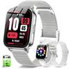 HXQHSTBG Smartwatch Damen, 1,85 Orologio 30+ Giorni di Autonomia Effettua/Risposta Chiamate con Frequenza/SpO2/Sonno 120+ Sportive Fitness Tracker Smart Watch per iOS Android, Argento/1000mAh