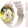 SLOKSFil Smartwatch Donna, 1.27"HD Touch Orologio Donna con Funzione Telefono, 24H Cardiofrequenzimetro Monitor del Sonno, 100+ Modalità Sportive, Fitness Tracker per Android iPhone White