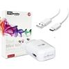 TPC Mobile QC 2.0 - Caricatore di rete di ricarica rapida + cavo USB tipo C per LG Q7, Q8, Q8 2018, Stylo 4, Q Stylus, W41, Q52, K41s, K51s, K52, K61