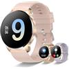 Iaret Smartwatch Donna Chiamata Bluetooth e Risposta Vivavoce, Smart Watch con Lettore Musicale Cardiofrequenzimetro SpO2 Sonno Calorie Notifiche Messaggi per Android/iOS (Rosa)