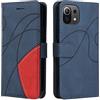 CXTcase Custodia Xiaomi Mi 11 Lite 4G&5G/Xiaomi 11 Lite 5G NE, Flip Wallet Case Cover Custodia per Telefono a Conchiglia in Pelle PU Con Fibbia Magnetica Custodia Xiaomi Mi 11 Lite, Blu