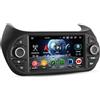 Erisin 8-Core Android 16 4GB+64GB Autoradio Bluetooth per Fiat Fiorino Qubo Citroen Nemo Peugeot Bipper 7 IPS Schermo tattile Supporto GPS Navigatore Wireless CarPlay Android Auto DAB+DSP WiFi Canbus