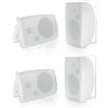 Herdio Altoparlanti Bluetooth da 16,5 cm, 800 W, con cavo impermeabile, con amplificatore multifunzionale, altoparlanti da parete per patio, casa, piscina, terrazza, cortile (2 paia, bianco)