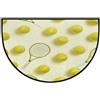 JXDXHCW Zerbino a mezza luna antiscivolo con retro in TPR per esterni e interni, per porta d'ingresso, corridoi, ingresso, 60 x 90 cm, palline da tennis e racchette