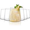 AOOTE Bicchieri Acqua Succo Highball Vetro, Bicchiere Long Drink Set 6, 450 ML, Bicchieri Acqua Succo Tumbler Vetro, Bicchiero Acqui Vetri Moderni, Ldeale per La Casa, Ristorante e Ricevimenti