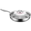 Nuhjytgf Padella in titanio martellato Pro, padella per uova, pentole con coperchio, materiale duraturo: utilizza, ampia gamma di usi, 32 cm per campeggio, cucina all'aperto, verdure