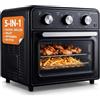 Sommertal Mini forno da 20 litri con convezione e friggitrice ad aria calda, mini forno da 1800 W per cuocere, grigliare e pizza, forno da tavolo piccolo con funzione Airfryer, 100 - 230 °C, timer da