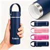 Exllena Borraccia Termica Piccola 300 ml con Rivestimento in Ceramica - Mini Borraccia Termica Compatto, Manico Regolabile e Coperchio Antigoccia - Perfetta per Sport, Viaggi e Uso Quotidiano(Blu)