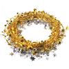 VEYLIN - Ghirlanda metallica a forma di stella, 15,2 m, per decorazione alberi di Natale (oro e argento)