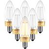 LVWIT Lampadina LED E14 C35,Filamento Bianco, 7W Equivalenti a 60W, 806LM, Luce Bianca Calda 2700K, Non Dimmerabile, Alto CRI≥80, Confezione da 6