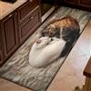 Generic grigio Tappeto cucina antifatica 50 x 130 cm Tappeto per gatti con animali Runner antiscivolo lavabile, tappetini cucina comfort, decorazione casa e ufficio, assorbente