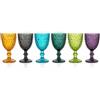 cecaro group - Set 6 Calici Vetro Colorato 350 ml - Bicchieri in Pasta di Vetro Linea Perla, Calici Acqua, Vino, Cocktail, Aperitivi, Colori Assortiti