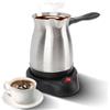Glomora Caffettiera Turca Elettrica da 600 ml, Caffettiera in Acciaio Inossidabile da 600 W con Manico Antiscottatura, Doppio di Protezione per Tè e Latte (EU plug)