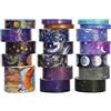 YUBX Cielo stellato Washi Tape Set 19 rotoli di nastri decorativi in argento per decorazioni artistiche, fai da te, diari, pianificatori, album e confezioni (Universo)