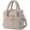 bagsmart BAGSMART Borsa termica da donna, a doppio piano, borsa per il pranzo trapuntata, a prova di perdite, durevole e riutilizzabile, picnic, viaggi, preparazione del cibo, cammello