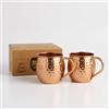 DE-AARTICO Set di 4 tazze da Moscow Mule da 473 ml (16 oz) rame massiccio per alimenti, set regalo per gli amanti del Moscow Mule, perfetto per casa, bar e feste. (2, Rame)