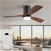Sofucor Ventilatore da Soffitto con Luce, Legno Massiccio,Telecomando | 132 cm, 6 Velocità, Silenziatore DC Reversibile, Timer per Camera
