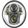 DUDUYANG Faro Anteriore 1PC Per Shadow VT 600 700 750 1100 VTX 1300 1800 Faro LED Rotondo Da 5,75 Pollici Con DRL Ambra Indicatore Di Direzione Fari(Chrome 8)