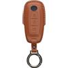 kwmobile Custodia Chiavi Vera Pelle Compatibile con Nissan 3-Pulsanti Ariya B6 B9 X-trail T33 Qashqai Custodia - Car Key Case con Anello Portachiavi - Accessori Auto - marrone chiaro