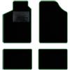 QUEMAR Tappetini Auto per Renault Clio II, Bordo Verde, 0 Ricami | 1998-2005 / Kit Tappeti Moquette e Gomma su Misura / Set 2 Anteriori + 2 Posteriori / Ricami e Colori Personalizzati