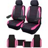 Flying Banner Coprisedili anteriori in fibra di carbonio per auto con poggiapolsi compatibili e tappetini antiscivolo set completo di 4 pezzi, kit universale per la maggior parte