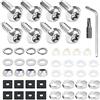 CGEAMDY Set di Viti Antifurto per Targa Auto, Kit Fissaggio Targhe Completo, Elementi di Fissaggio di Sicurezza a Vite per Targa Assortimento Fisso in Acciaio Inossidabile Antifurto Bulloni (2Argento)