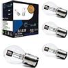 LIGHTWORLD24 Welt der Lichter LIGHTWORLD24 - Set 4 Lampadine Alogene BA20d S2 35/35W 12V per Moto e Scooter - Fari Super Luminosi, Luce Abbagliante e Anabbagliante, Compatibili con Motorini e Scooter - Lampadine Bilux