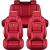 FFOCUS Coprisedili Auto in Pelle PU per BMW Serie 3/4 E46 E90 E91 E92 E93 F30 F31 F34 F35 G20 G21 F32 F33 F36,Coprisedile Anti Scivolo con Schienale Coprisedile Accessori Interni,A-Red