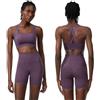 ERHTGUO Set da Yoga Fitness in Due Pezzi Donna Tinta Unita for Esterno | Corsa for esterni abbigliamento sportivo corto traspirante tuta palestra ad asciugatura rapida abbigliamento allenamento