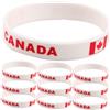 HOUDERCO 10 Pezzi Bracciale in Silicone Stampa Bandiera Canada, per | Vestibilità Flessibile, Sensazione Morbida a Contatto, per Partite di Calcio e Viaggi