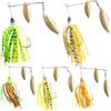 Generic Esca a spinner, esche a spinner per spigola - Kit da pesca per bassi Esche | Esca,Kit di spinner rigidi colorati Jig per bersagli d'acqua dolce salata Pescioperca, salmone, pesce persico, per